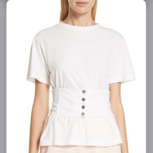 Jonathan Simkhai White Corseted Tee